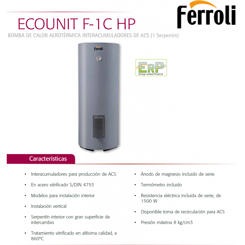 Interacumulador Ferroli Ecounit F C Hp Al Mejor Precio