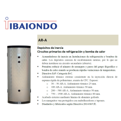 prestaciones Depósito inercia IBAIONDO AR-A 1500 litros