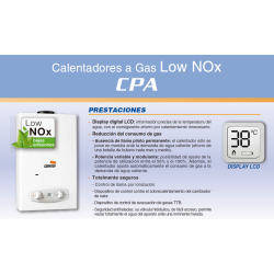 funciones Calentador COINTRA CPA 11 n (Gas Natural)