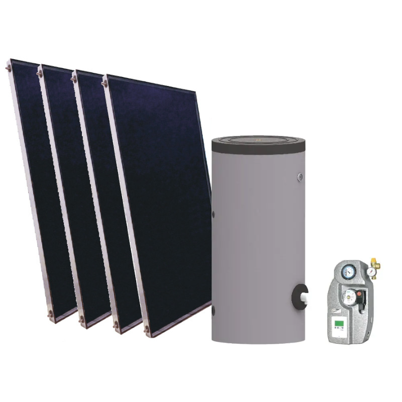 kit solar térmico de 200 litros con 4 placas solares 8.0m2