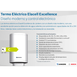 JUNKERS 150Lts ELACELL EXELLENCE Reversible Termo Eléctrico