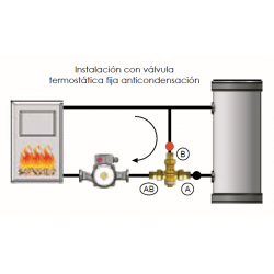 como montar valvula anticondensacion caldera leña 45º dn32