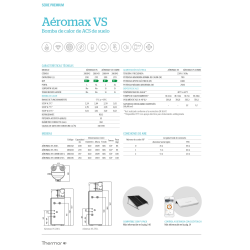 Ficha técnica bomba de Calor Aerotermia THERMOR AEROMAX VS 200L