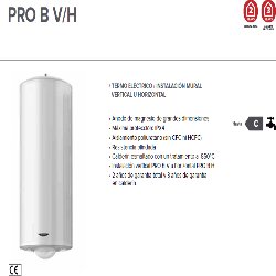 prestaciones Termo ARISTON PRO B 200 H EU