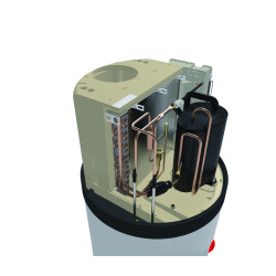 Interior de la bomba de calor aerotermia ACS FERROLI EGEA TECH 200 LT PIE