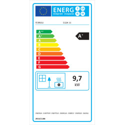 Clase energética ESTUFA PELLETS ESTANCA FERROLI ELDA 11kw