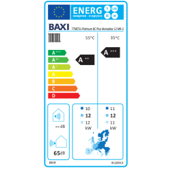 Clase energética bomba de Calor Aerotermia BAXI PLATINUM BC PLUS MONOBLOC 2 12kw