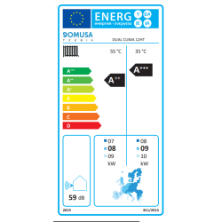 Clase energética Aerotermia DOMUSA DUAL CLIMA 12HT Aire-Agua