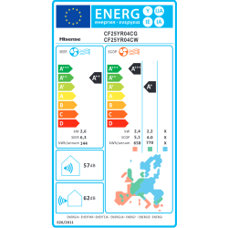 Clase energética Aire Acondicionado HISENSE STYLE CF25YR04