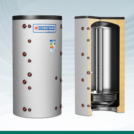 Depósito de Inercia con Serpentín fijo y Estratificación CORDIVARI PF2E 1000