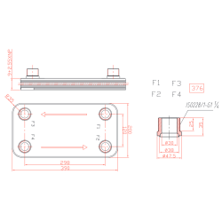 Plano de detalle Intercambiador de Placas Acero inox AISI 316 FERCO 80 Placas