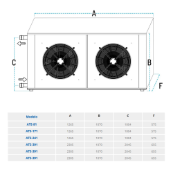 Medidas Disipador de Calor Solar 79,9 kW FERCO AMS-831CU