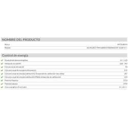 Ficha técnica Aire Acondicionado MITSUBISHI MSZ DW 25 VF