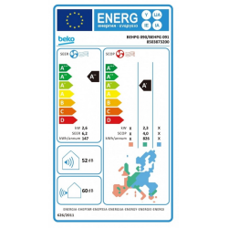 Clase energética Aire Acondicionado BEKO BEHPG 90/91 con WiFi