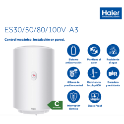 caracteristicas Termo eléctrico HAIER ES80V-A3