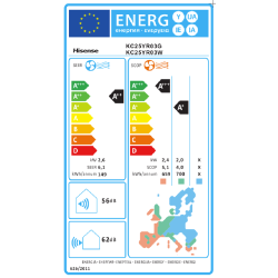 Etiqueta energética Aire Acondicionado HISENSE SMART CLIMA KC25YR03