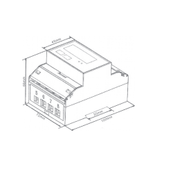 Medidas del Contador de energía 100A REVALCO 1RCEM100E485
