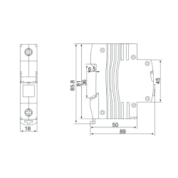 Medidas Pulsador sencillo REVALCO RV36 240V