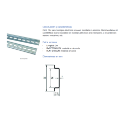 Ficha técnica Carril DIN Aluminio REVALCO RVNTBRNAL2M