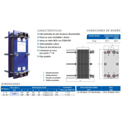 Fichas Intercambiador de Placas Titanio Juntas en Nitrilo NBR SUICALSA IP3600