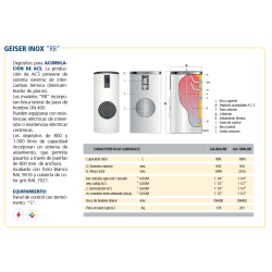 Ficha técnica Acumulador ACS LAPESA GEISER INOX GX-RB