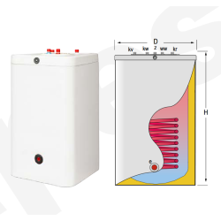 Acumulador con Serpentín ACS LAPESA GEISER INOX GX100TSC