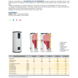 Ficha técnica Acumulador con Serpentín ACS LAPESA GEISER INOX GX-HL-B