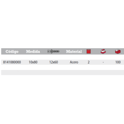 Ficha Técnica Juego Tornillos para Soportes MARTIGRAP 10×80