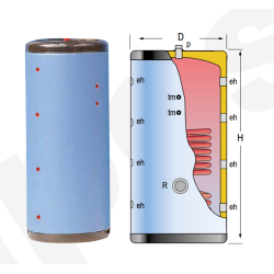 Medidas del Depósito de Inercia con Serpentín LAPESA GEISER INERCIA G260ISF