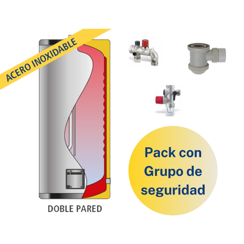 Pack Acumulador ACS LAPESA GEISER INOX GX6S130 + Grupo de Seguridad