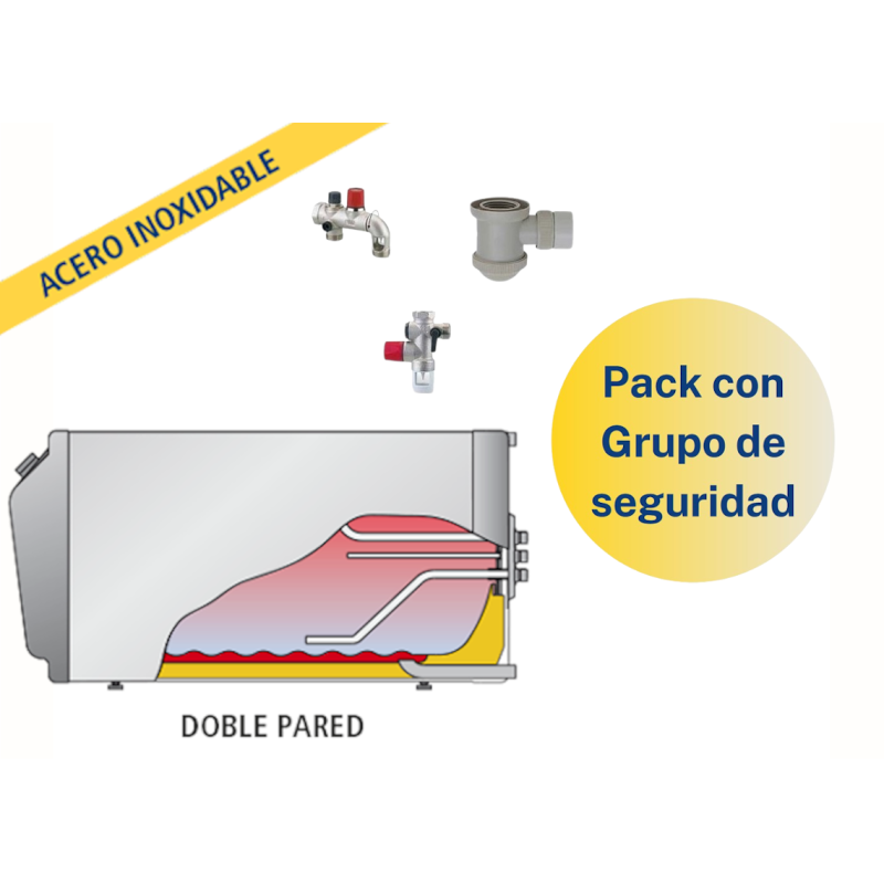 Pack Acumulador ACS LAPESA GEISER INOX GX6TS240 + Grupo de seguridad