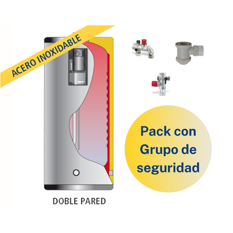 Pack Acumulador ACS LAPESA GEISER INOX GX6DE260 + Grupo de seguridad