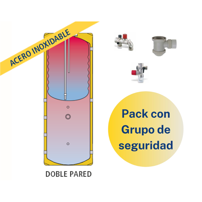 Pack Acumulador ACS LAPESA GEISER INOX GX6PAC300 + Grupo de seguridad