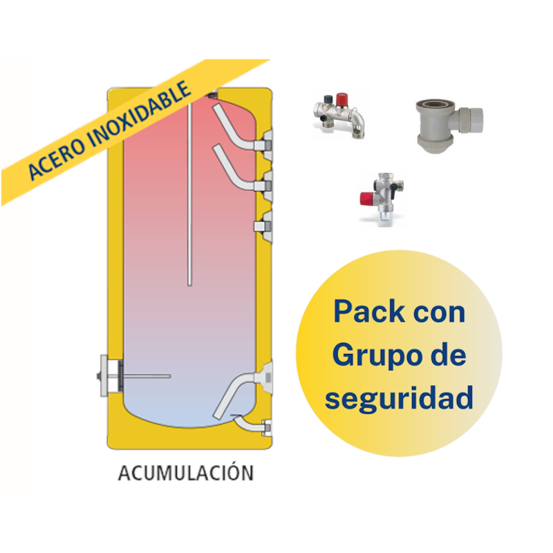 Pack Acumulador ACS LAPESA GEISER INOX GX200R + Grupo de seguridad