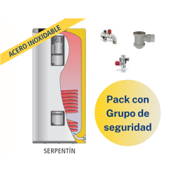 Pack Acumulador con Serpentín ACS LAPESA GEISER INOX GX150M1 + Grupo de seguridad