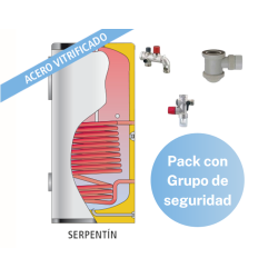 Pack Acumulador con Serpentín ACS LAPESA CORAL VITRO CV150M1 + Grupo de seguridad