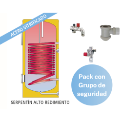 Pack Acumulador con Serpentín Sobredimensionado ACS LAPESA CORAL VITRO CV200HL + Grupo de seguridad