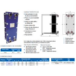 Ficha Intercambiador de Placas Acero Juntas en Nitrilo NBR SUICALSA IP3700