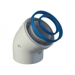 Codo 45º salida gases coaxial Ø 80/110 M-H