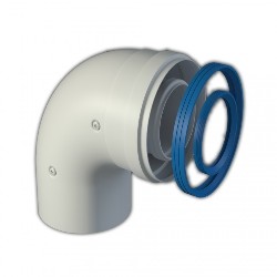 Codo 90º salida gases coaxial Ø 80/110 M-H