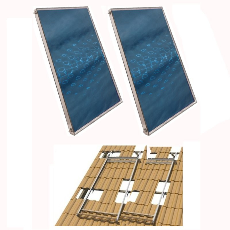 Pack 2 Placas Solares Térmicas FERCO FCE 2.0 con Soporte de tejado