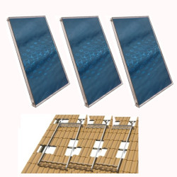 Pack 3 Placas Solares Térmicas FERCO FCE 2.0 con Soporte de tejado