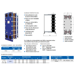 Ficha Intercambiador de Placas Acero Juntas en Nitrilo NBR SUICALSA IP6600