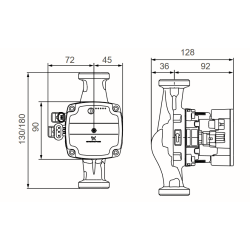 Medidas de la bomba UPM3 Auto 25-70