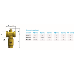 Dimensiones Válvula de Seguridad Antihielo FERCO AH4791