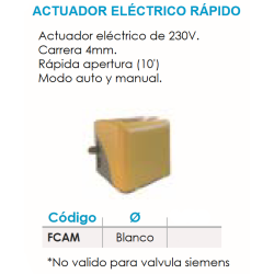 Ficha técnica Actuador Eléctrico Rápido para Válvulas de Zona FERCO FCAM