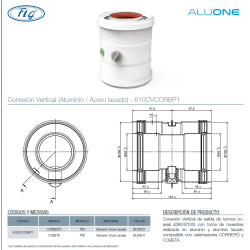 Salida Vertical coaxial CORBERÓ ficha tecnica