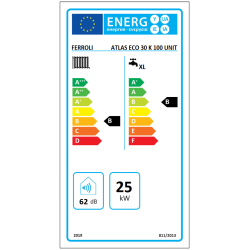 Etiqueta energética Caldera de Gasoil FERROLI ATLAS ECO 30 K 100 UNIT