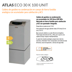 Prestaciones Caldera de Gasoil FERROLI ATLAS ECO 30 K 100 UNIT