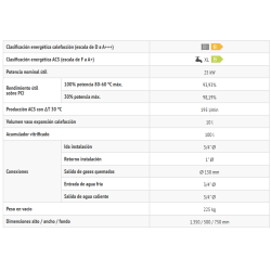 Ficha técnica Caldera de Gasoil FERROLI ATLAS ECO 30 K 100 UNIT